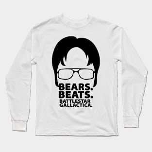 Bears Beets Battle Star Gallactica-Dwight Long Sleeve T-Shirt